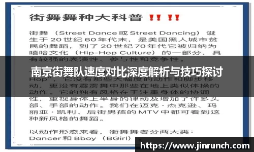 南京街舞队速度对比深度解析与技巧探讨