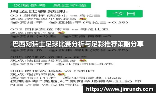 巴西对瑞士足球比赛分析与足彩推荐策略分享